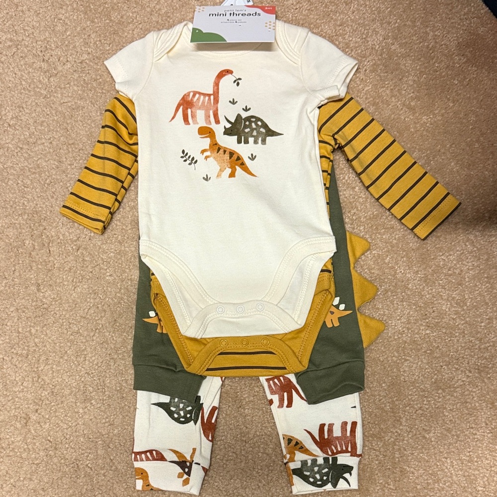 Baby Boy Dinosaur Matching Set 0-3M